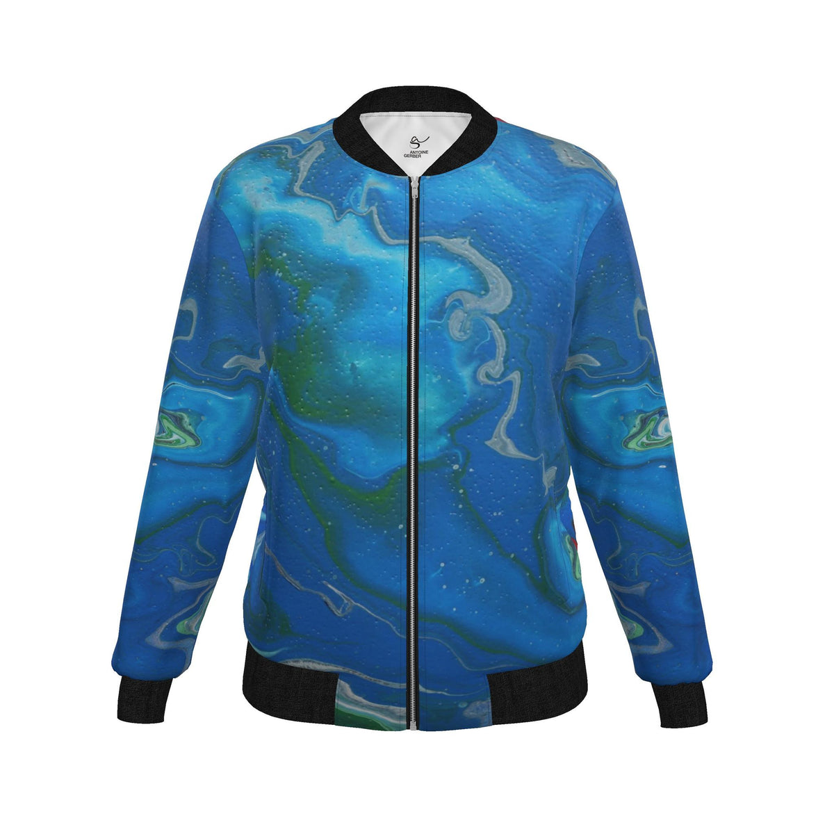 Veste bomber, motif L'OCÉAN INDIEN, d'après une toile d'Antoine Gerber