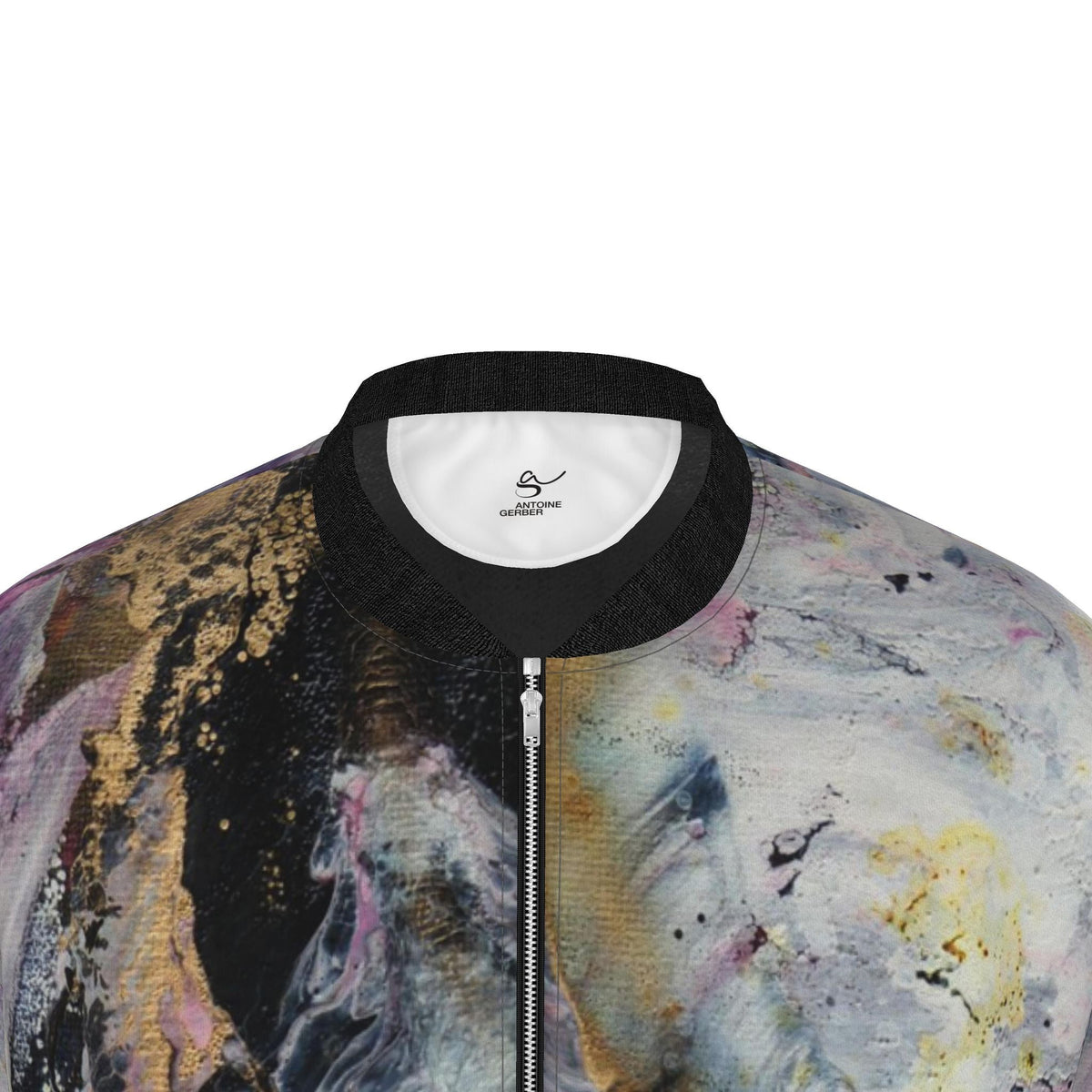 Veste bomber, motif LES PLUMES D'ANGE, d'après une toile d'Antoine Gerber, vue 4