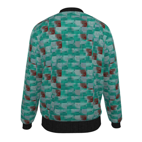 Veste bomber, motif LE POISSON DES CARAÏBES, d'après une toile d'Antoine Gerber, vue 2