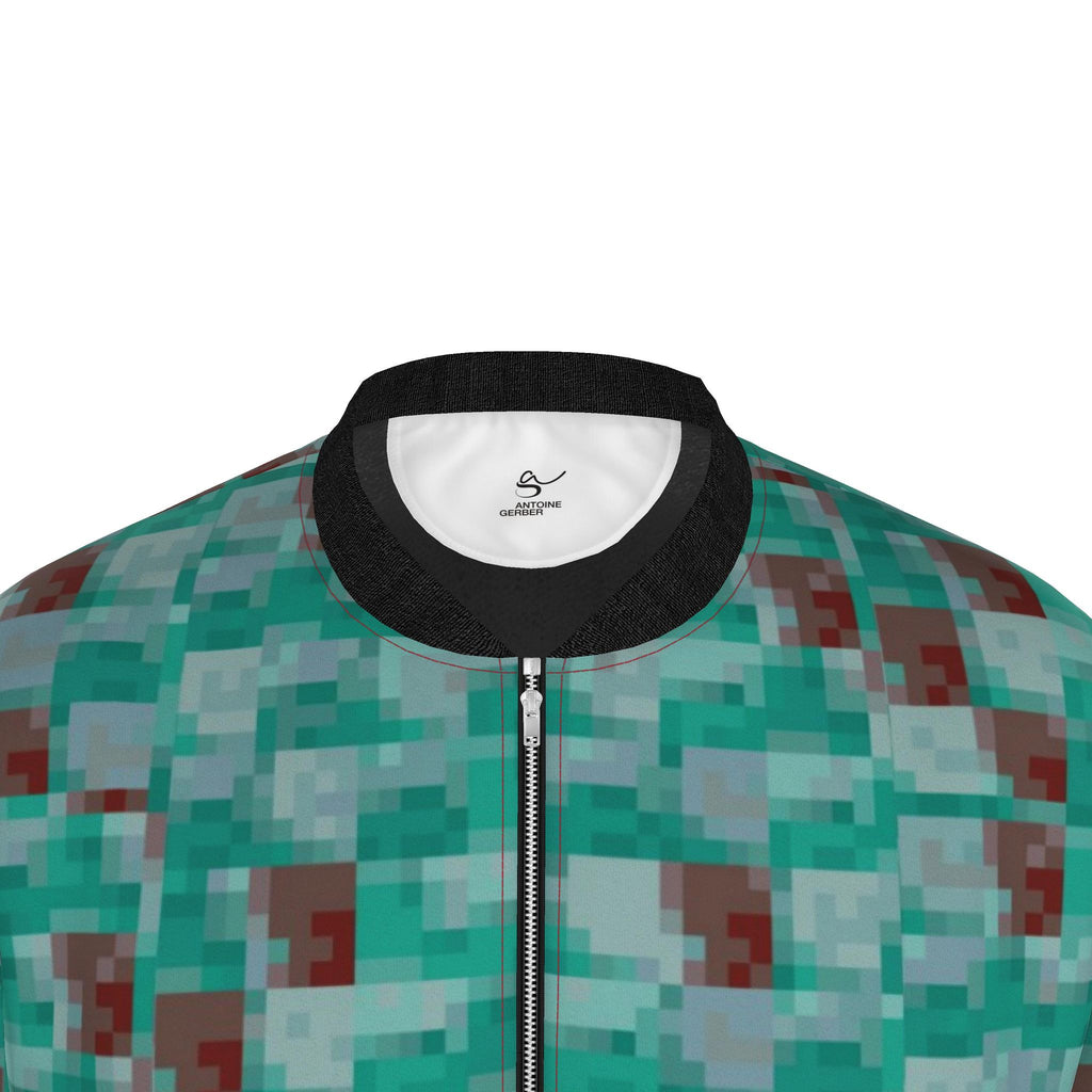 Veste bomber, motif LE POISSON DES CARAÏBES, d'après une toile d'Antoine Gerber, vue 3