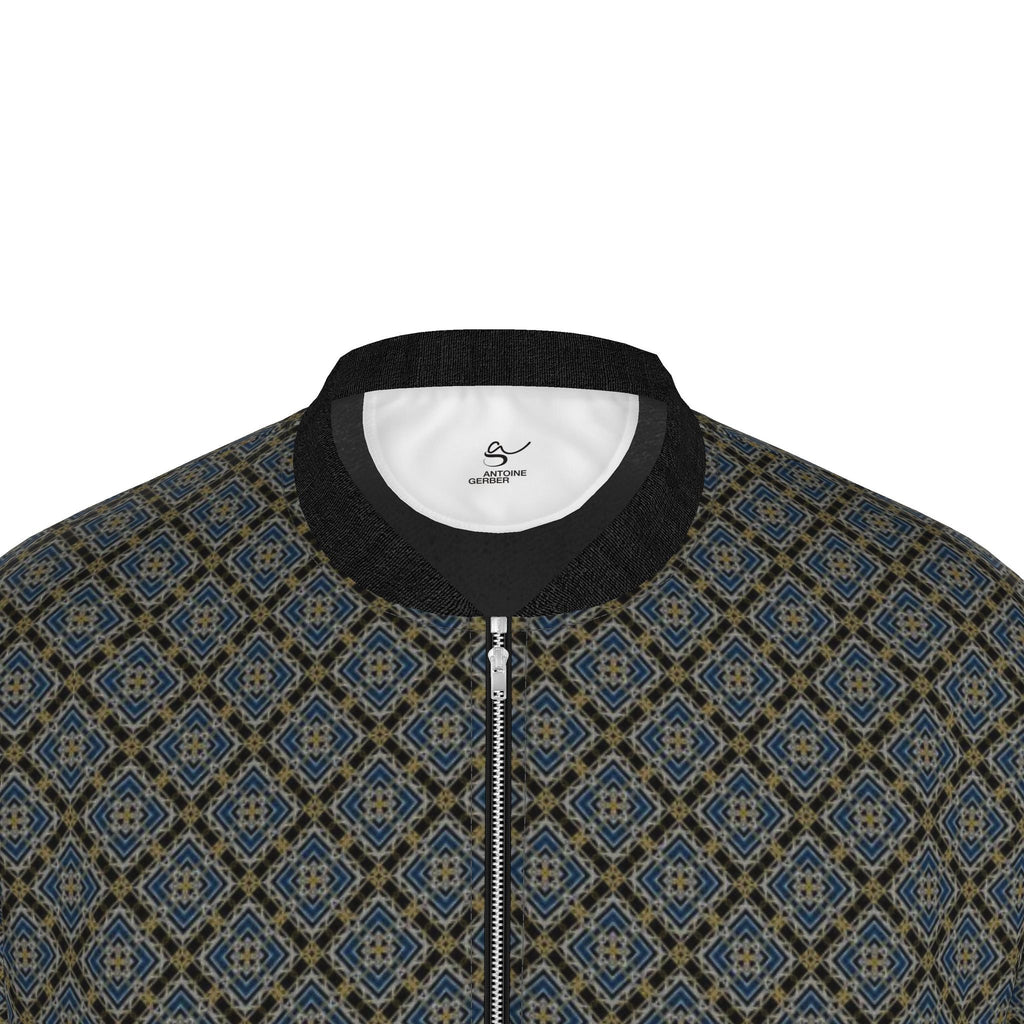 Veste bomber, motif LES CORDES DORÉES DU LABYRINTHE, d'après une toile d'Antoine Gerber, vue 3