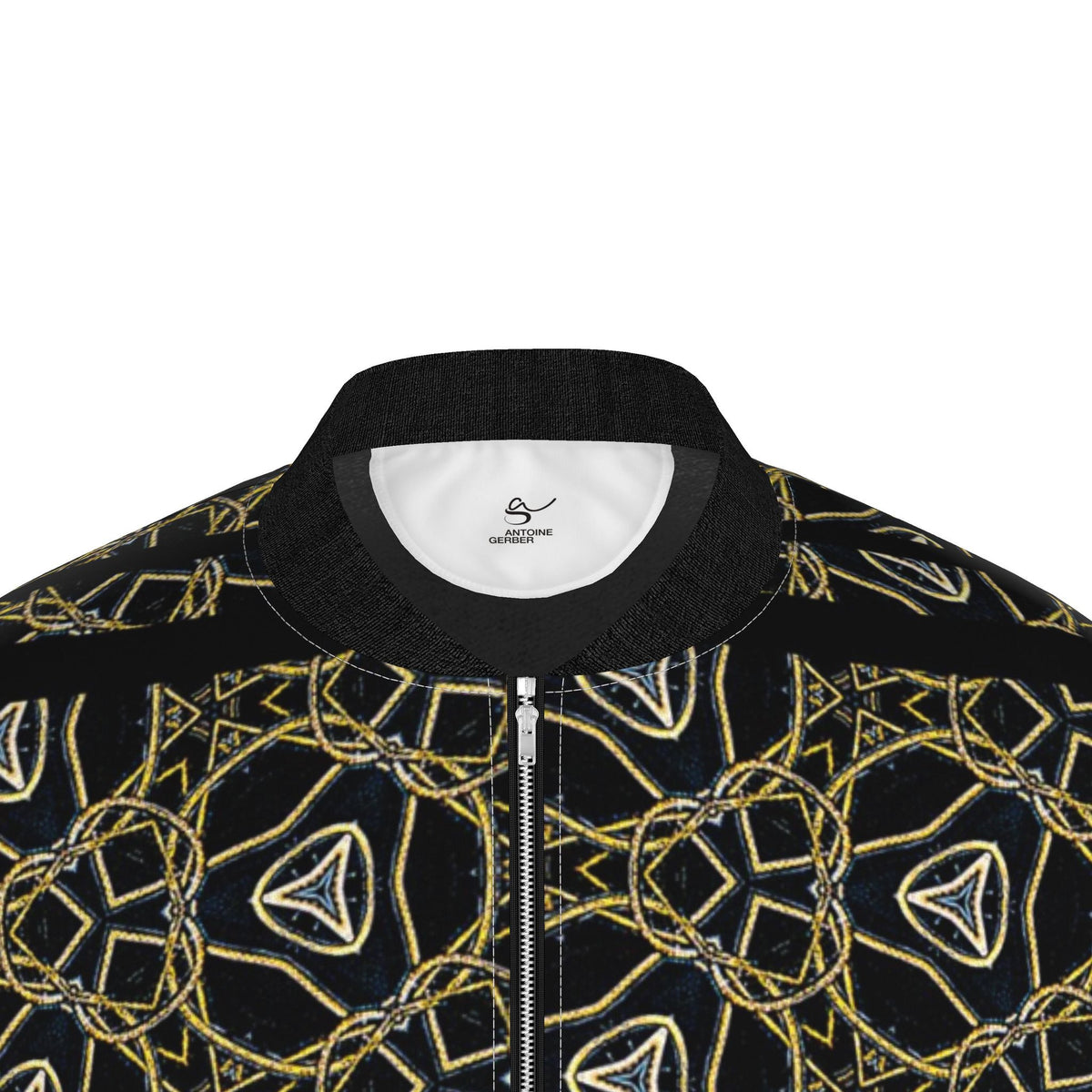 Veste bomber, motif LES CORDES DORÉES ENCHAINÉES, d'après une toile d'Antoine Gerber, vue 3