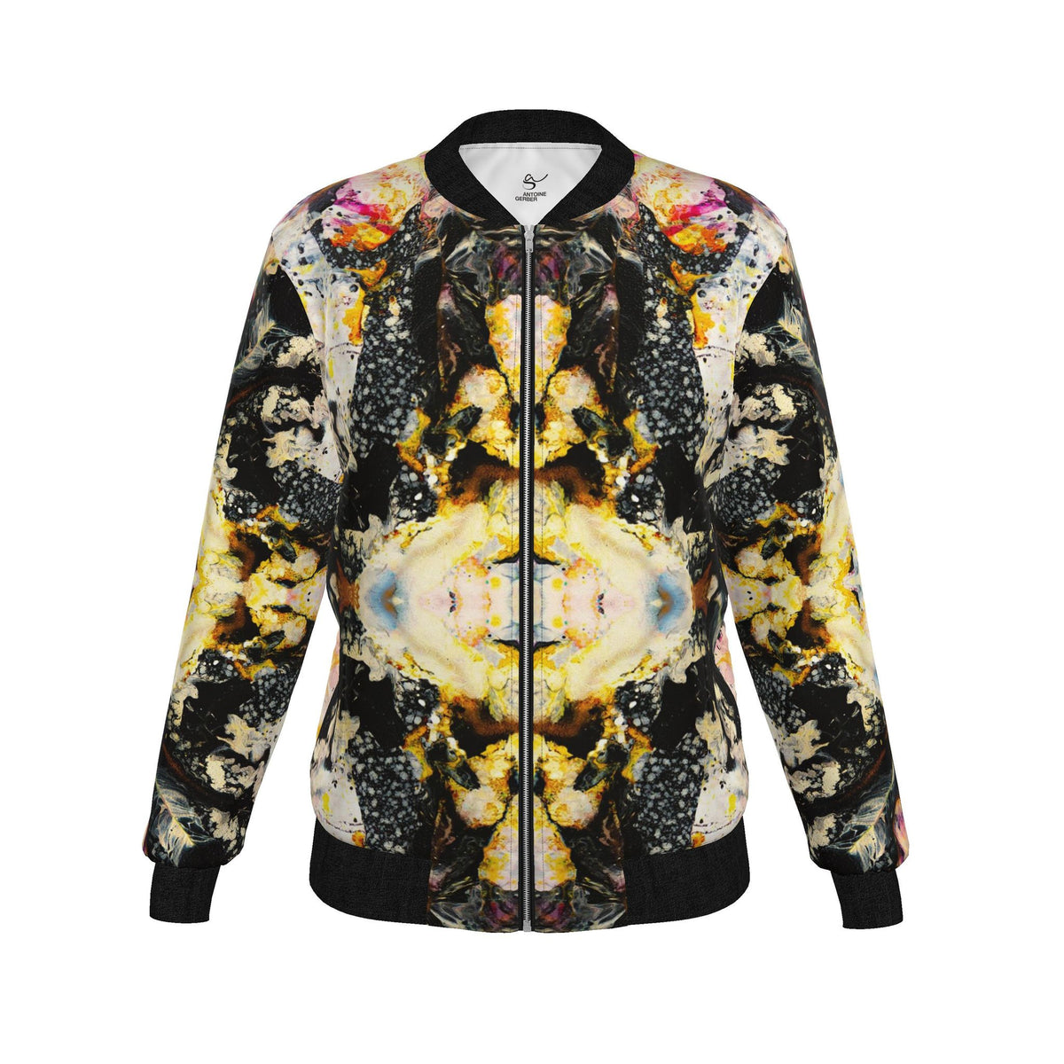 Veste bomber, motif LES PLUMES D'ANGE, d'après une toile d'Antoine Gerber