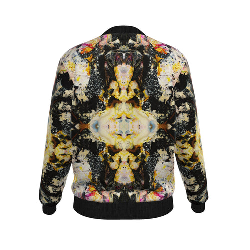 Veste bomber, motif LES PLUMES D'ANGE, d'après une toile d'Antoine Gerber, vue 2