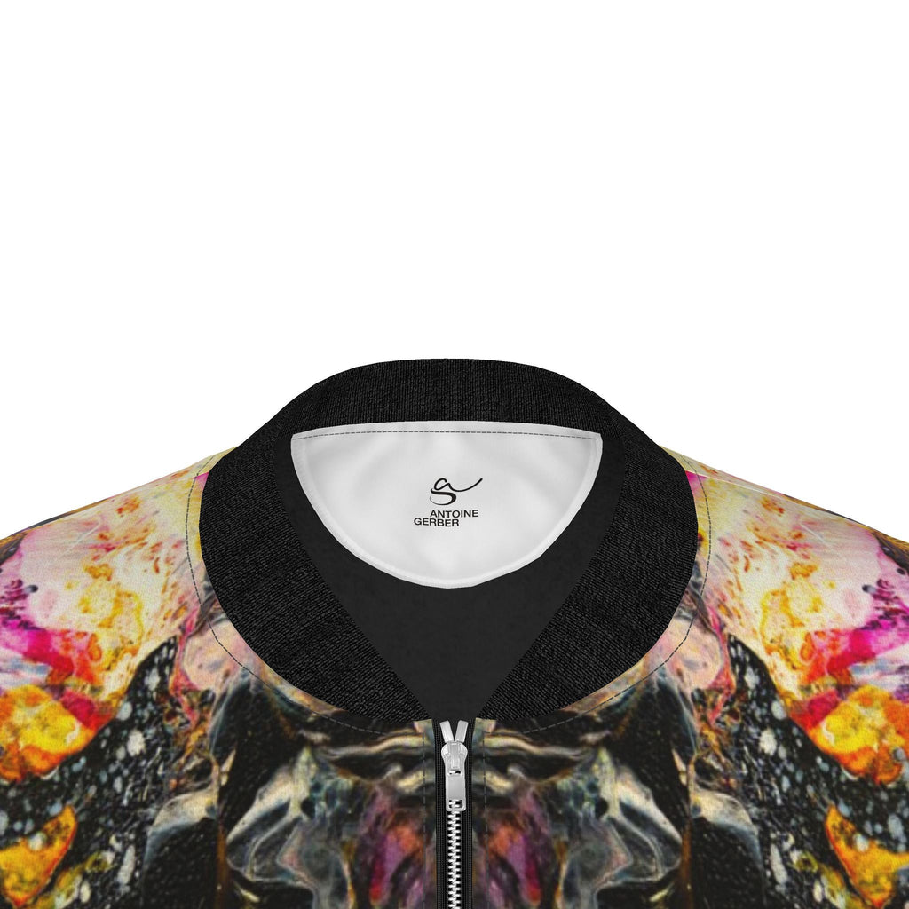 Veste bomber, motif LES PLUMES D'ANGE, d'après une toile d'Antoine Gerber, vue 3