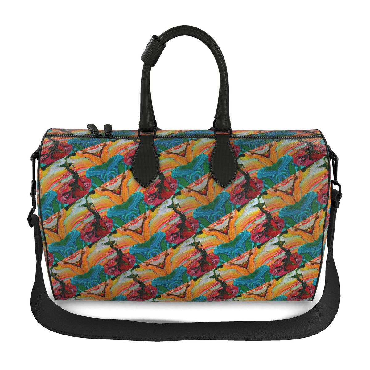 Sac polochon, motif LE POISSON DES CARAÏBES, d'après une toile d'Antoine Gerber, vue 2