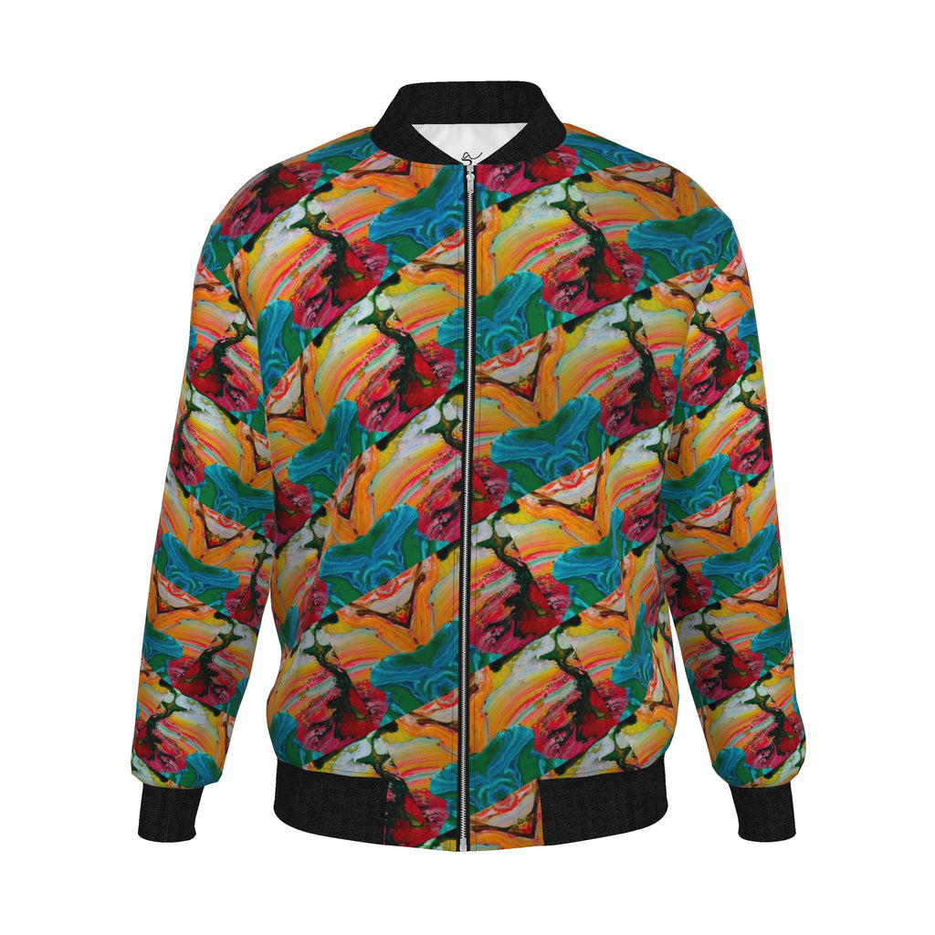 Veste bomber, motif LE POISSON DES CARAÏBES, d'après une toile d'Antoine Gerber