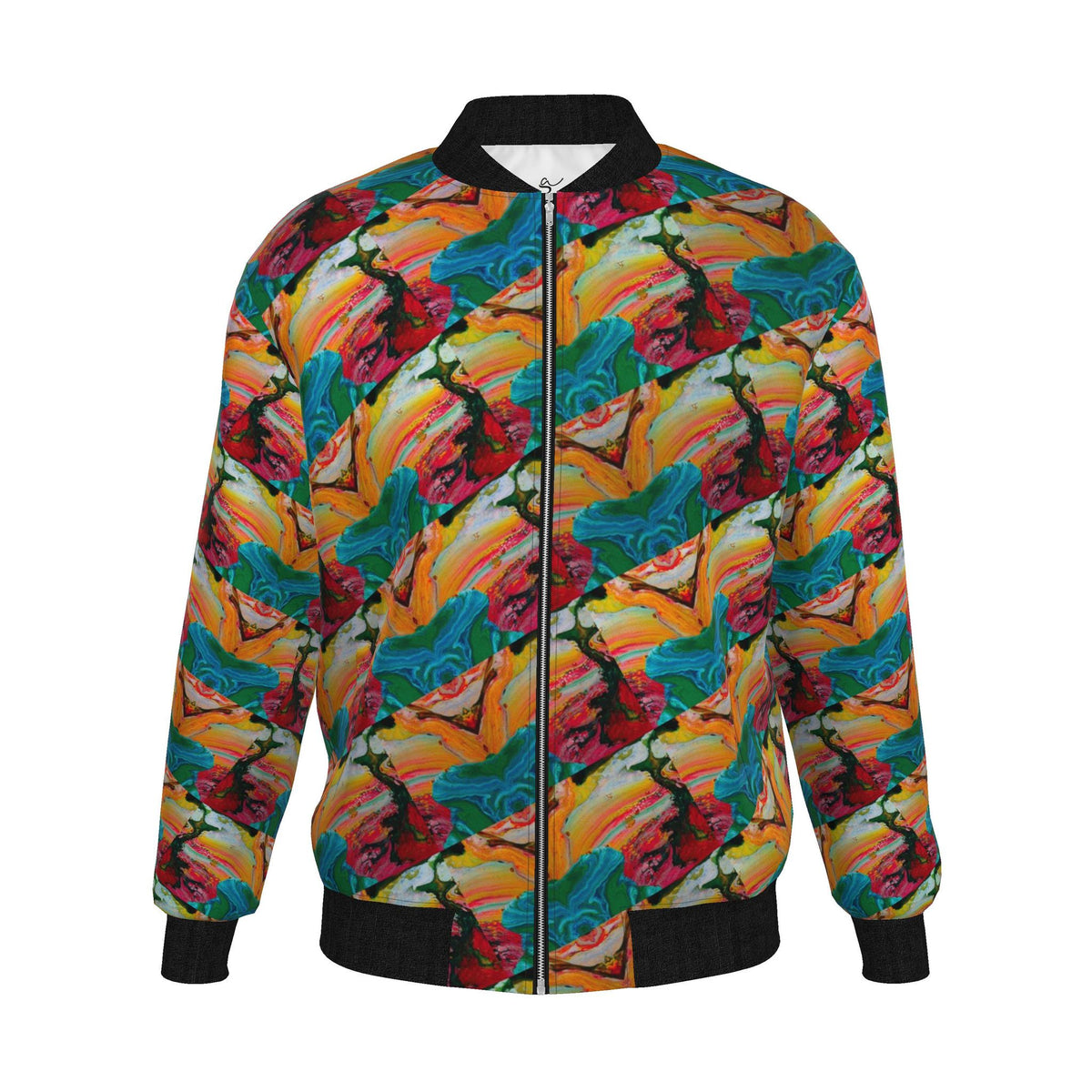 Veste bomber, motif LE POISSON DES CARAÏBES, d'après une toile d'Antoine Gerber