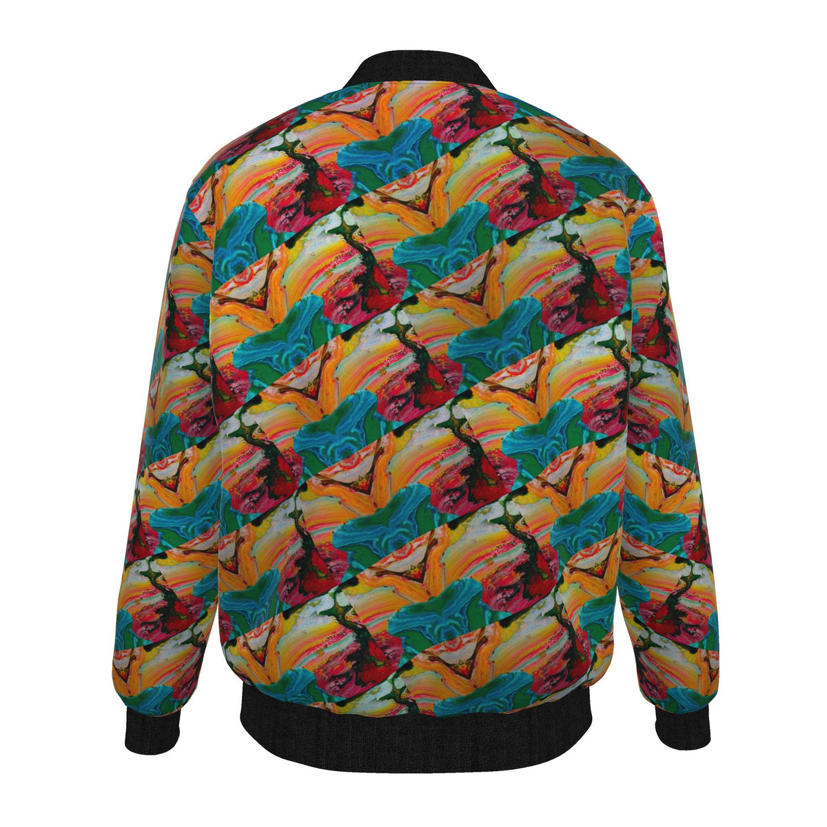 Veste bomber, motif LE POISSON DES CARAÏBES, d'après une toile d'Antoine Gerber, vue 2