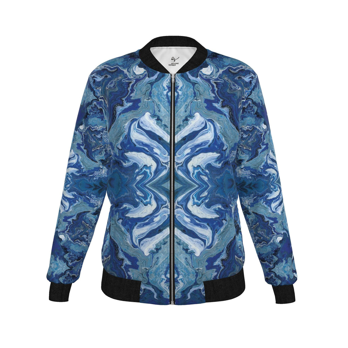 Veste bomber, motif L'ÉCHO DES PROFONDEURS, d'après une toile d'Antoine Gerber
