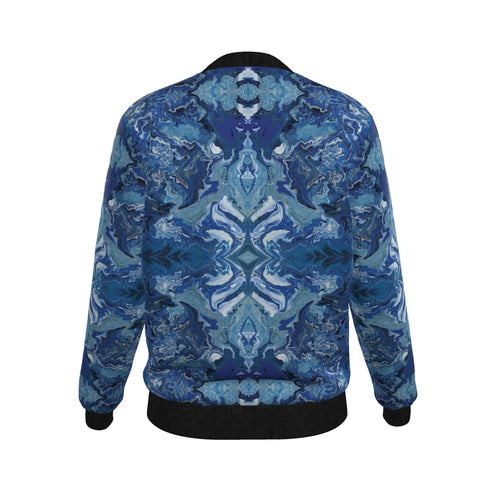 Veste bomber, motif L'ÉCHO DES PROFONDEURS, d'après une toile d'Antoine Gerber, vue 2