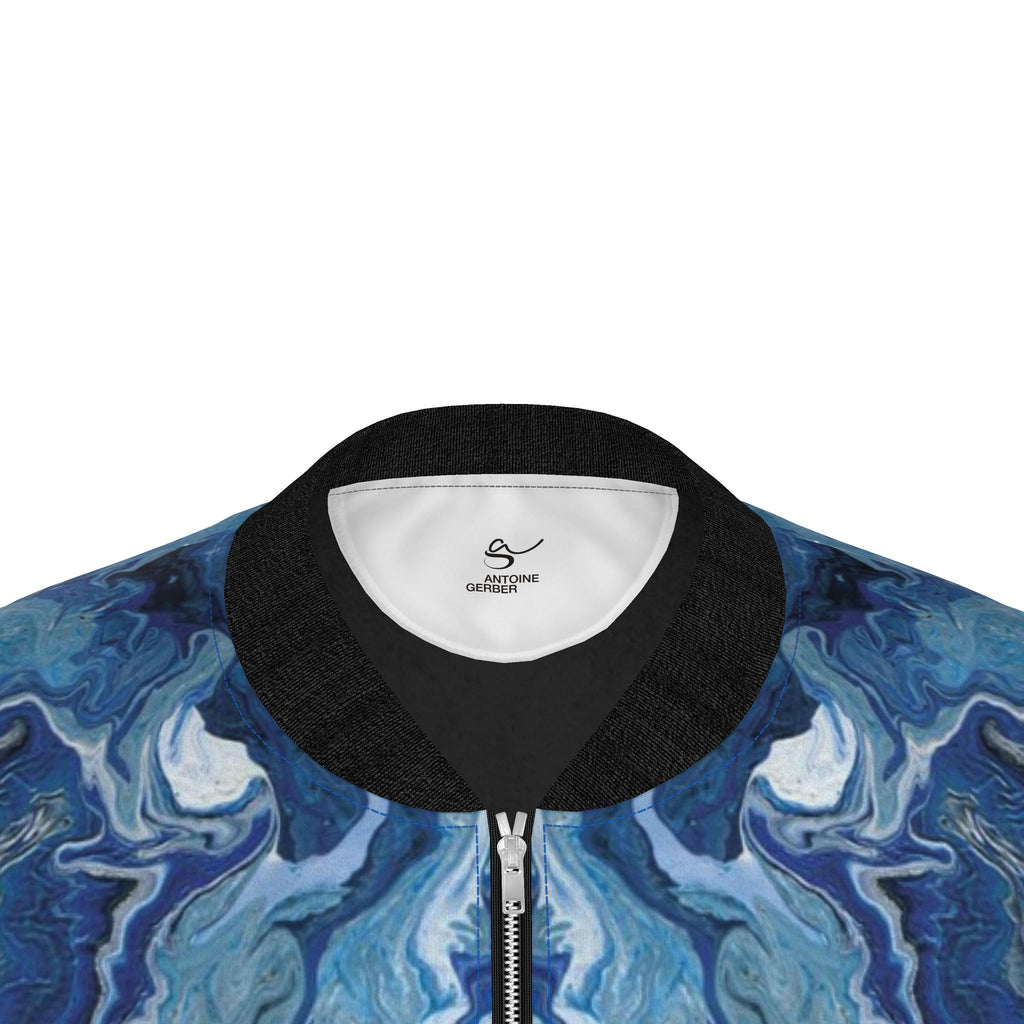 Veste bomber, motif L'ÉCHO DES PROFONDEURS, d'après une toile d'Antoine Gerber, vue 3
