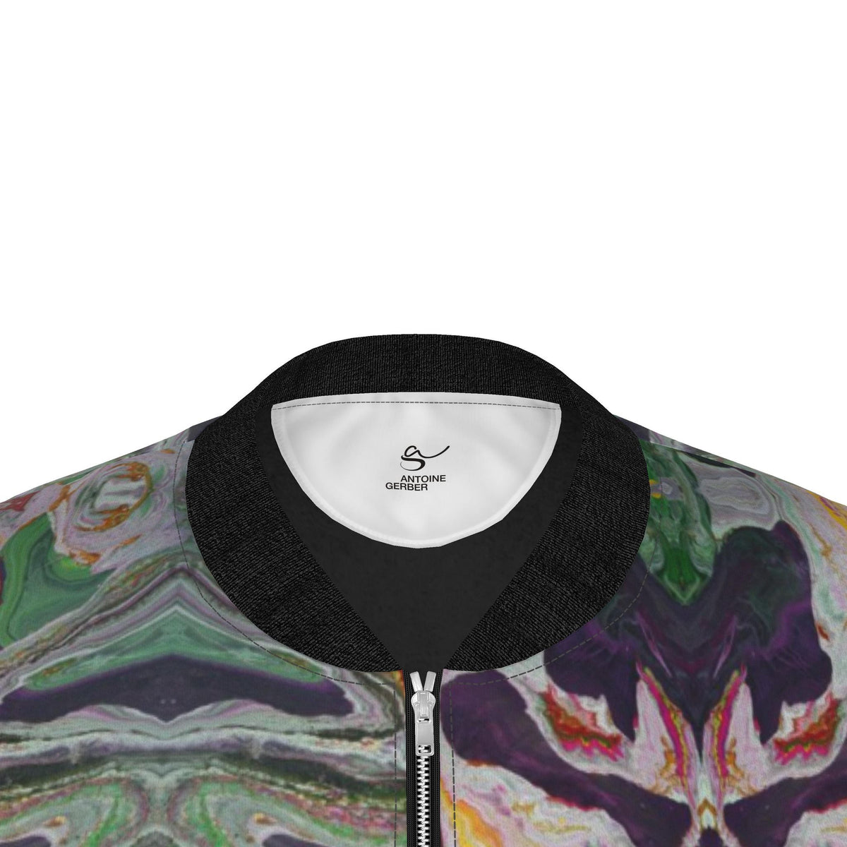 Veste bomber, motif LA PANTHÈRE ROSE, d'après une toile d'Antoine Gerber, vue 3