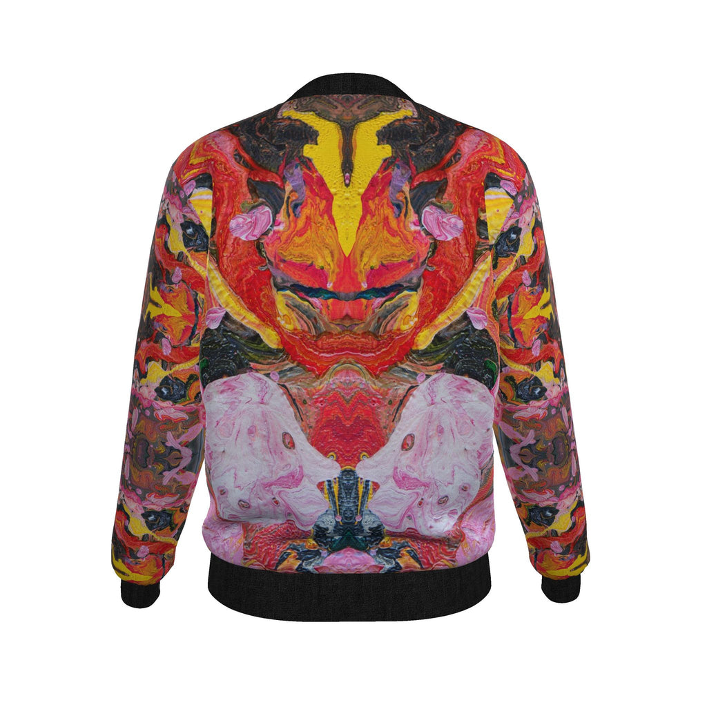 Veste bomber, motif L'OISEAU ET SON MESSAGE D'AMOUR, d'après une toile d'Antoine Gerber, vue 2