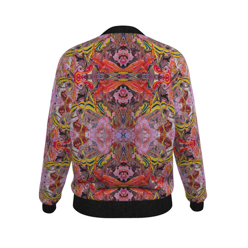 Veste bomber, motif L'OISEAU ET SON MESSAGE D'AMOUR, d'après une toile d'Antoine Gerber, vue 2