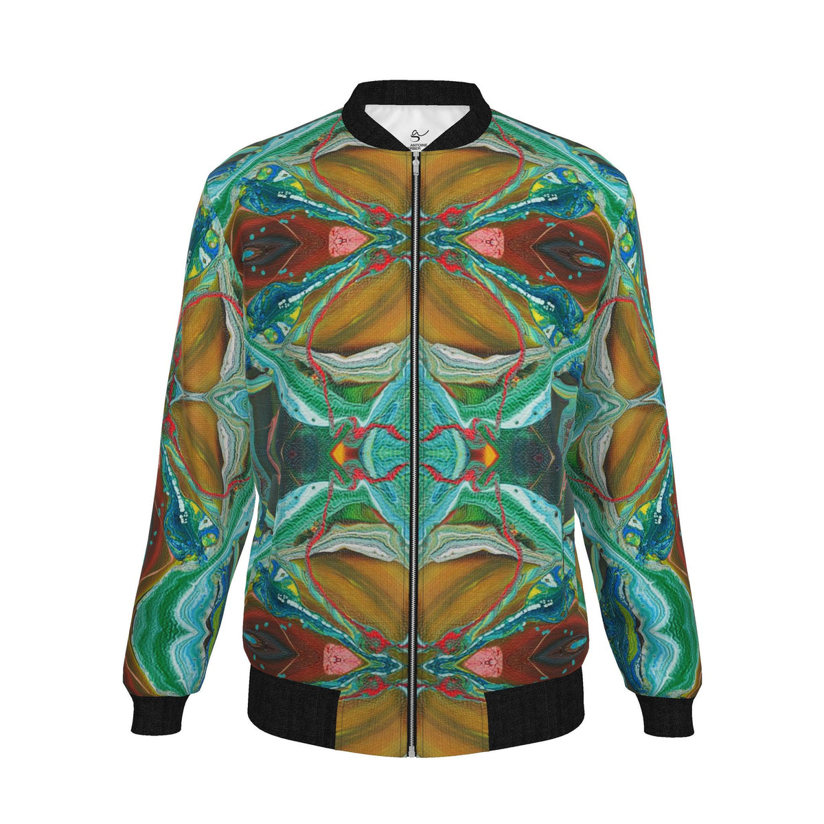 Veste bomber, motif L'IGUANE DANS LA JUNGLE, d'après une toile d'Antoine Gerber