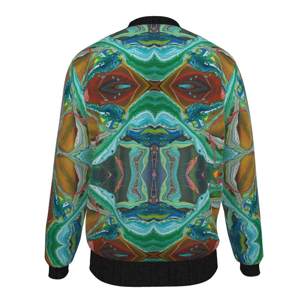 Veste bomber, motif L'IGUANE DANS LA JUNGLE, d'après une toile d'Antoine Gerber, vue 2