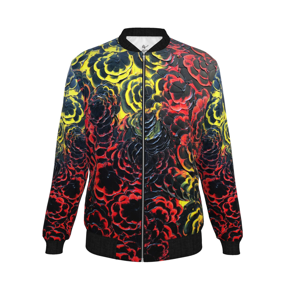 Veste bomber, motif L'ÉVEIL DU FEU, d'après une toile d'Antoine Gerber
