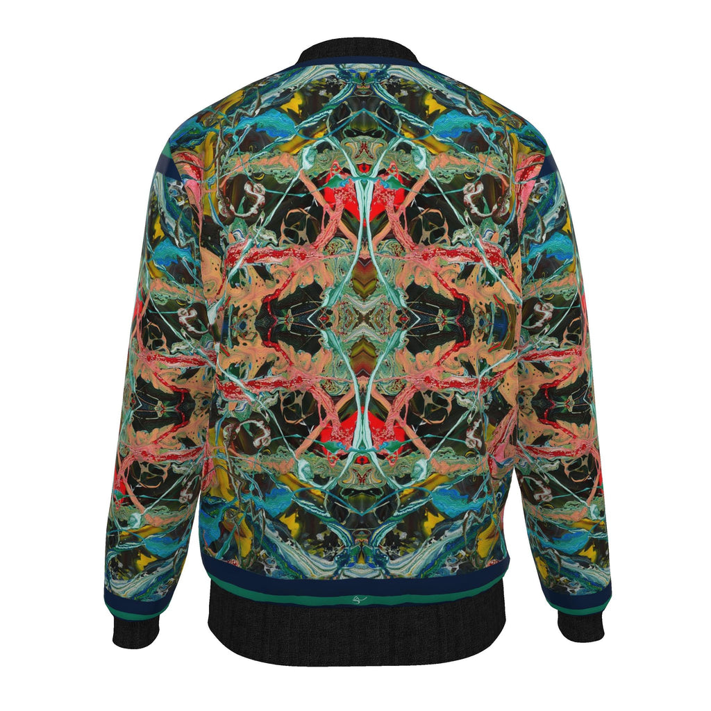 Veste bomber, motif L'IGUANE DANS LA JUNGLE, d'après une toile d'Antoine Gerber, vue 2