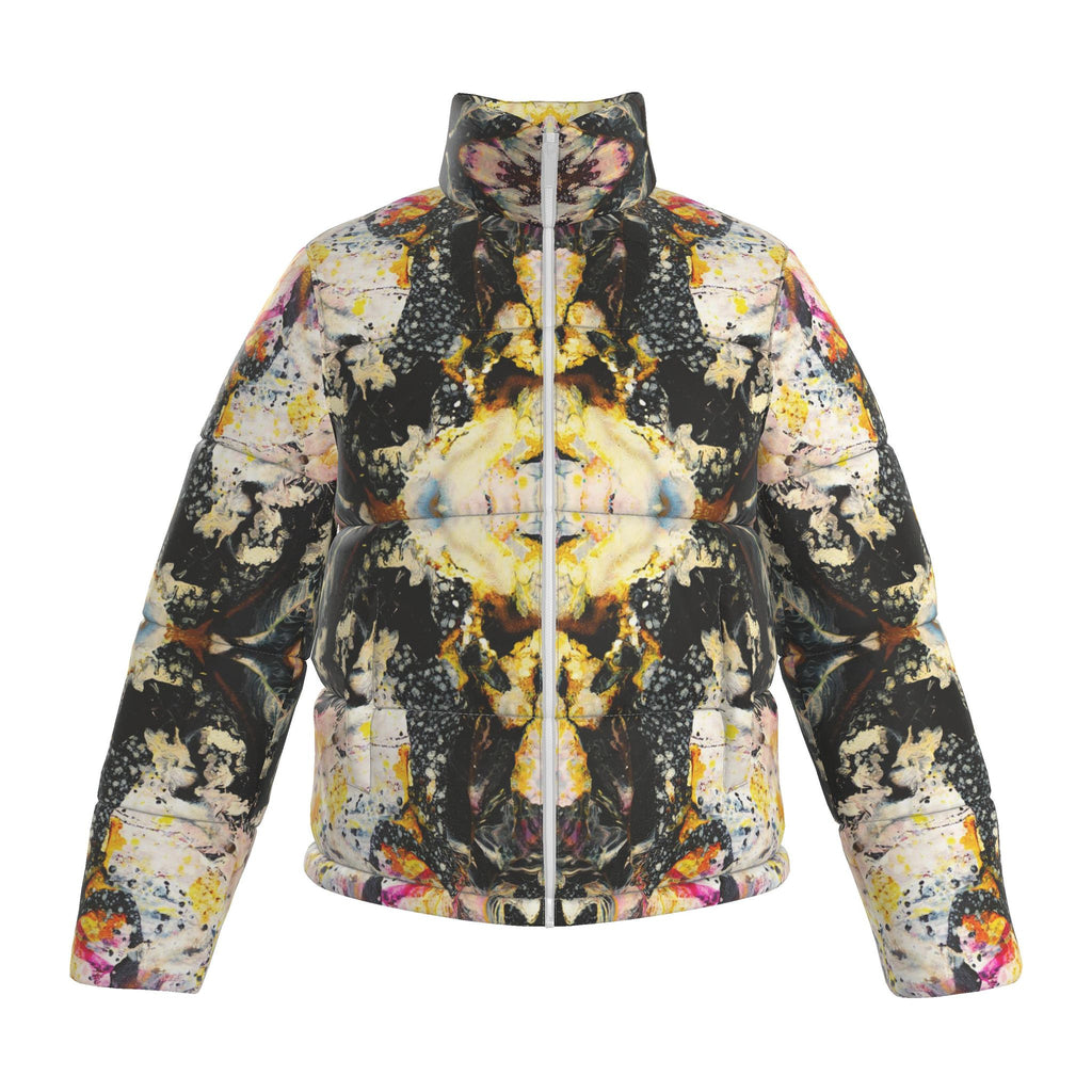 Doudoune femme, motif Les plumes d'ange jaune, vue 1