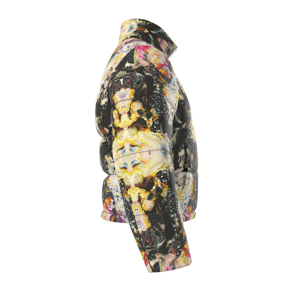 Doudoune femme, motif Les plumes d'ange jaune, vue 3