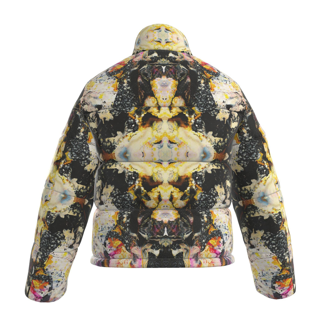 Doudoune femme, motif Les plumes d'ange jaune, vue 4