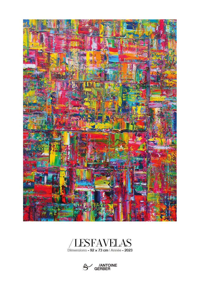 Affiche LES FAVELAS, d'après une toile d'Antoine Gerber