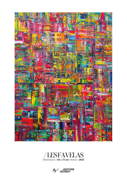 Affiche LES FAVELAS, d'après une toile d'Antoine Gerber