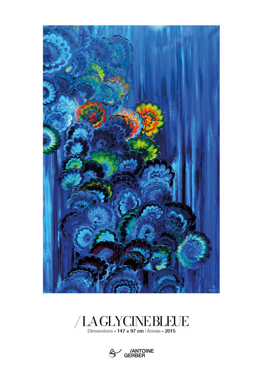 Affiche LA GLYCINE BLEUE, d'après une toile d'Antoine Gerber
