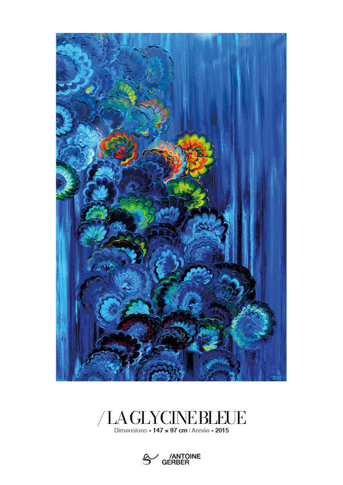 Affiche LA GLYCINE BLEUE, d'après une toile d'Antoine Gerber