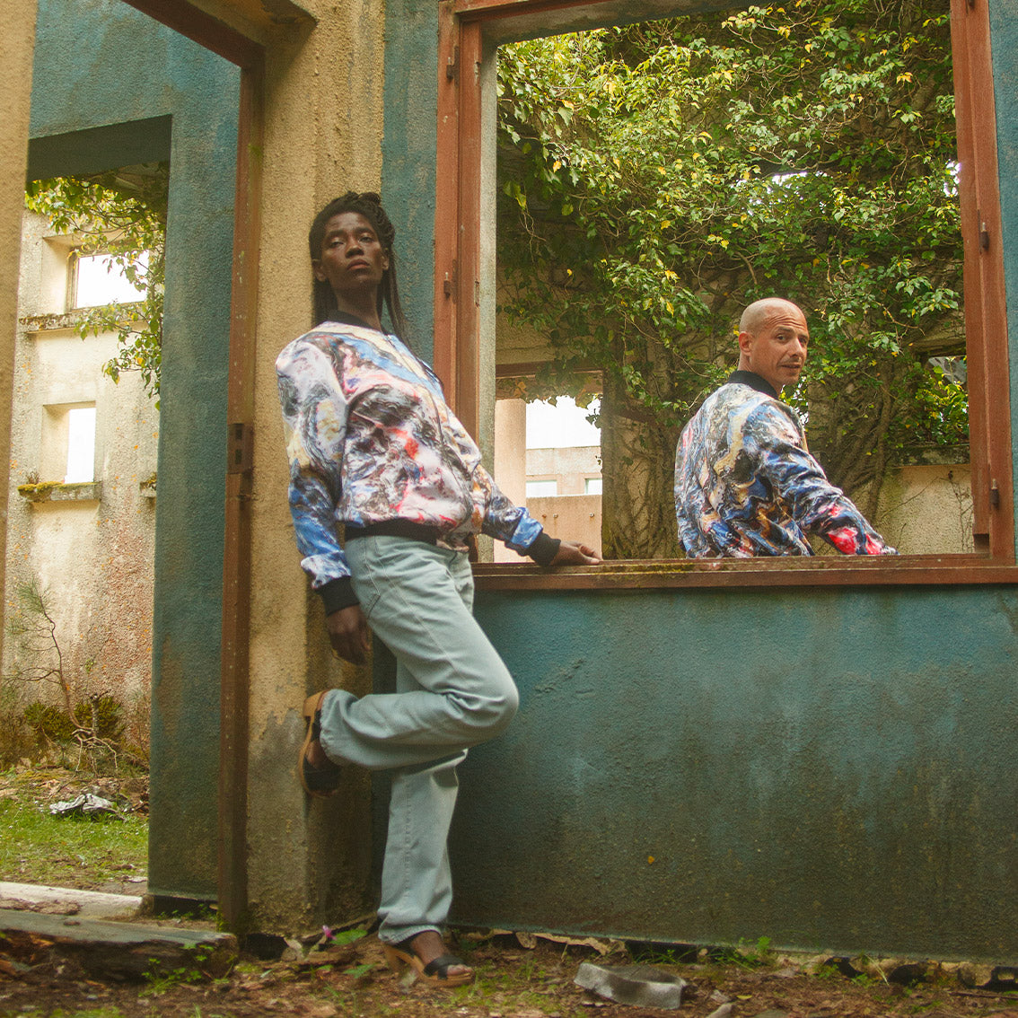 Veste bomber, motif LA RIVIÈRE DORÉE, d'après une toile d'Antoine Gerber, vue 2