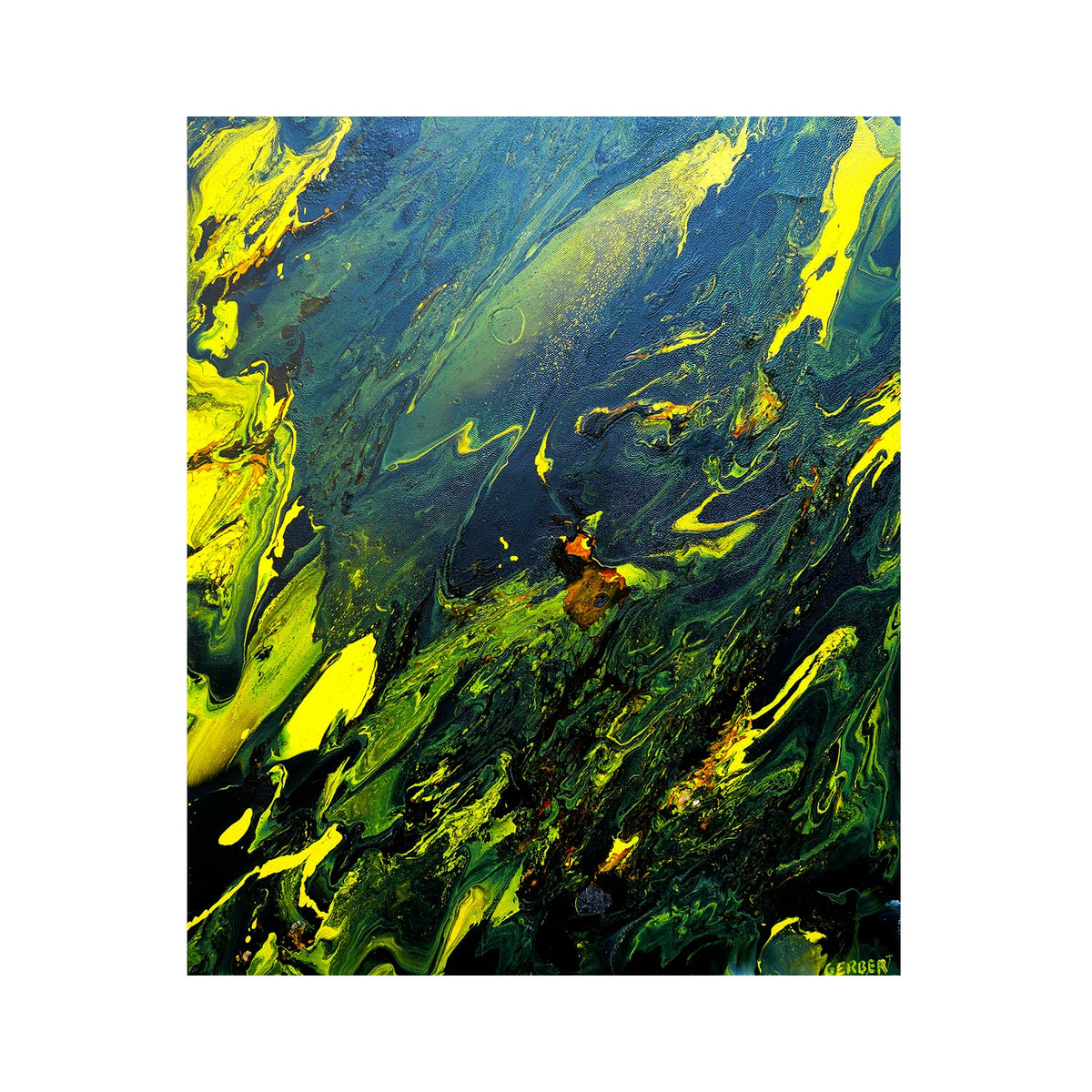 LE POISSON JAUNE, peinture originale d'Antoine Gerber