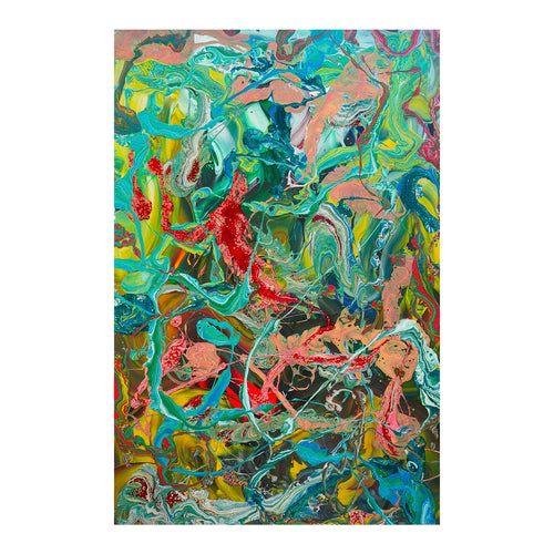 L'IGUANE DANS LA JUNGLE, peinture originale d'Antoine Gerber