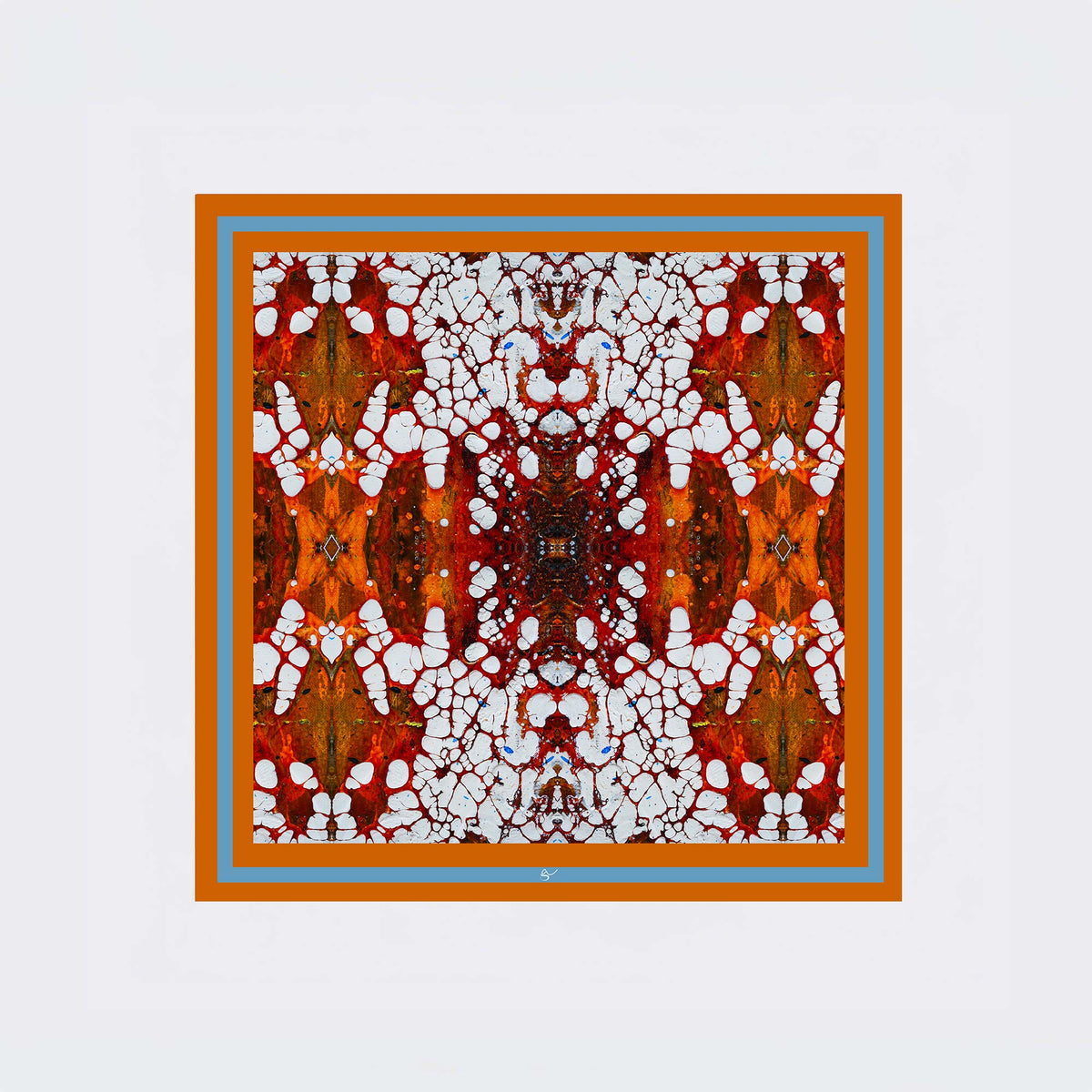 Carré en soie 90 x 90 cm, motif L'APPARITION, d'après une toile d'Antoine Gerber