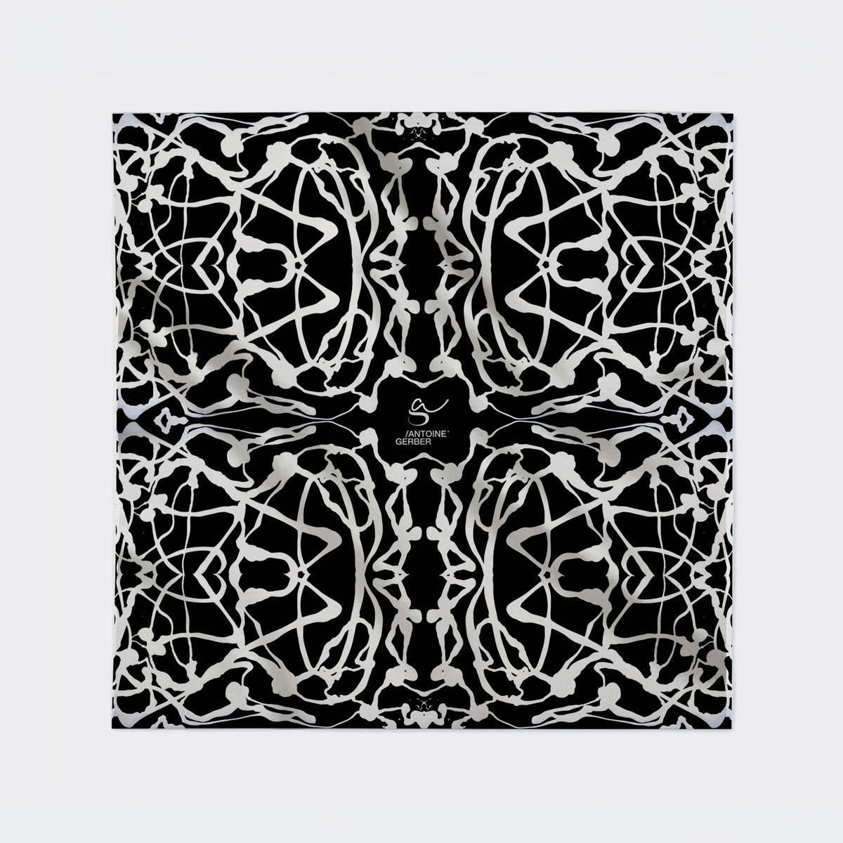 Carré en soie 90 x 90 cm, motif LE CŒUR DES FEMMES, d'après une toile d'Antoine Gerber