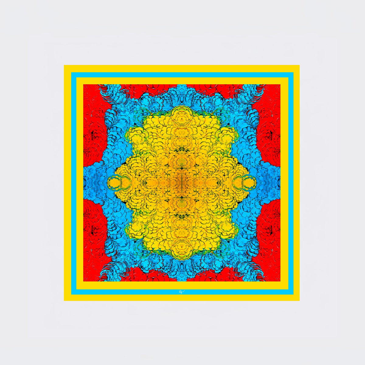 Carré en soie 90 x 90 cm, motif JÉSUS, d'après une toile d'Antoine Gerber