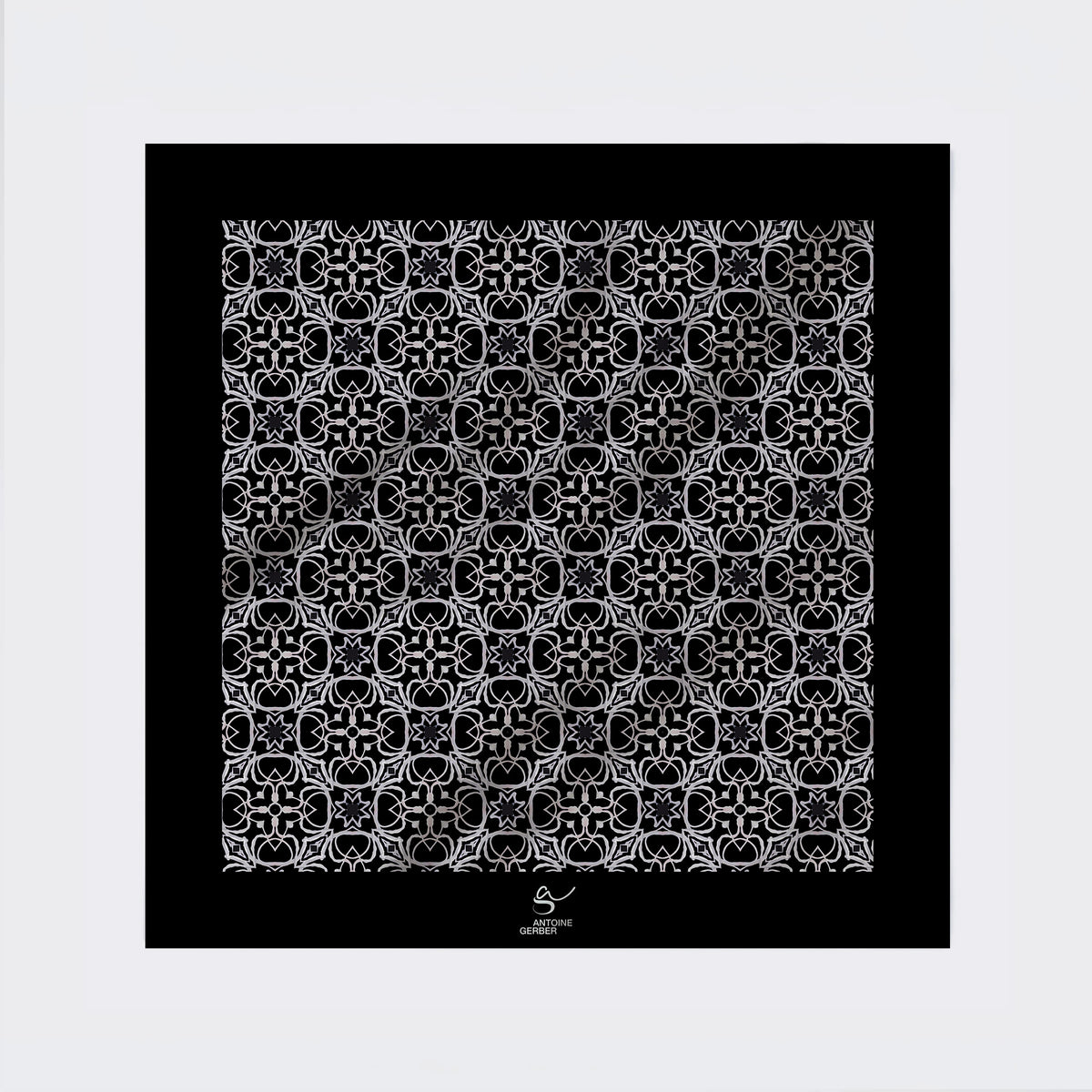 Carré en soie 90 x 90 cm, motif LE CŒUR DES FEMMES, d'après une toile d'Antoine Gerber