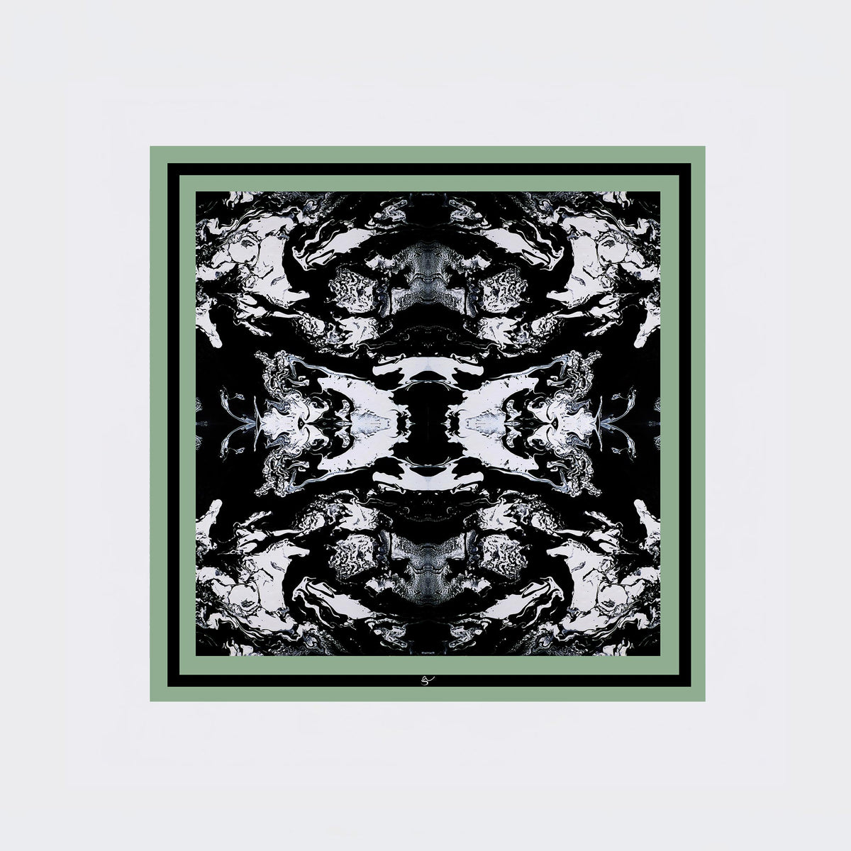Carré en soie 90 x 90 cm, motif LE CHEVAL ET SA CAVALIÈRE VICTORIEUX, d'après une toile d'Antoine Gerber