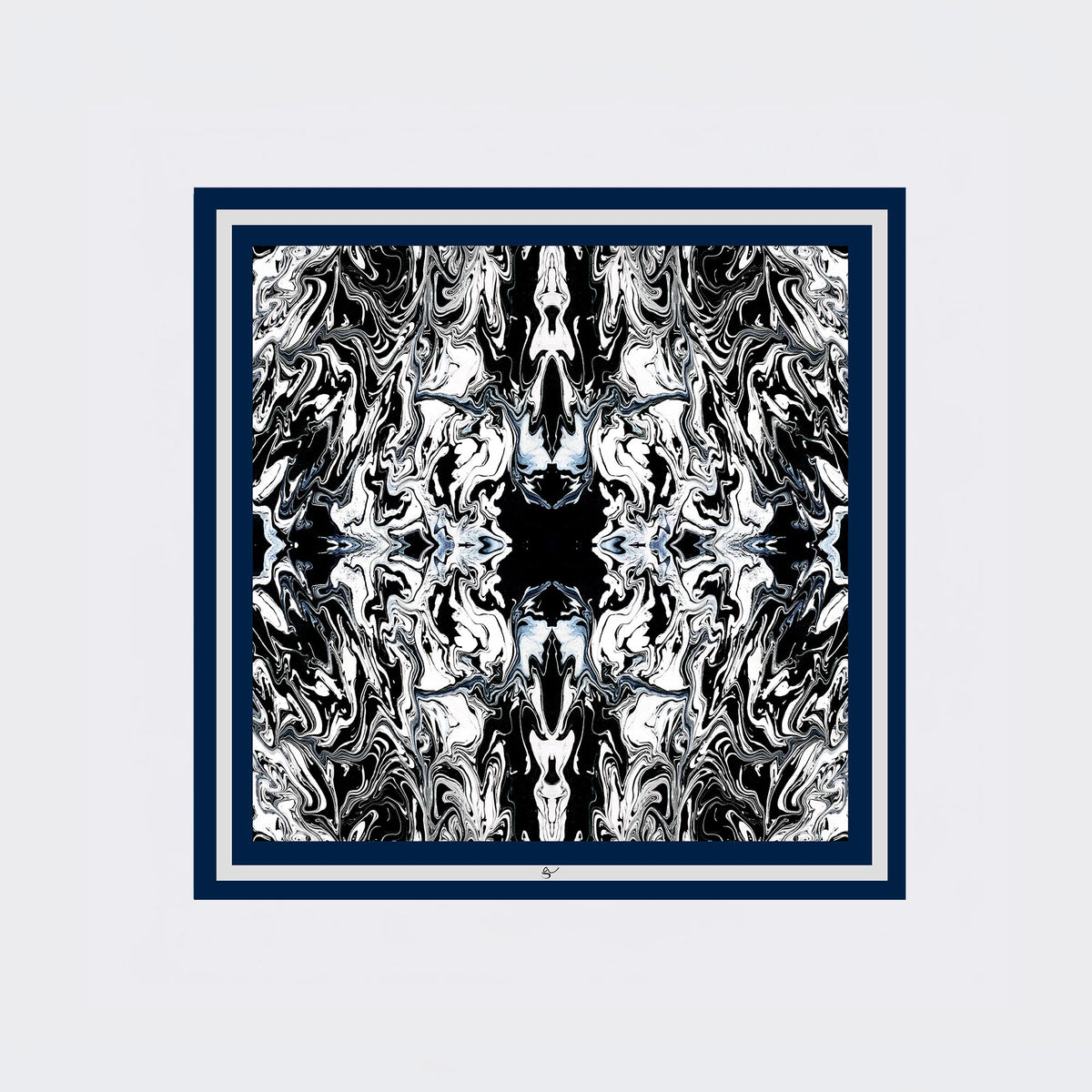 Carré en soie 90 x 90 cm, motif L'ANGE FOU, d'après une toile d'Antoine Gerber